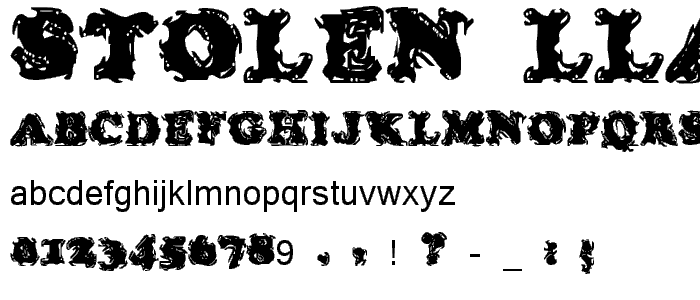 Stolen LlamaRegular font